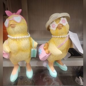 Cute Yellow Chick Figurines with Accessories